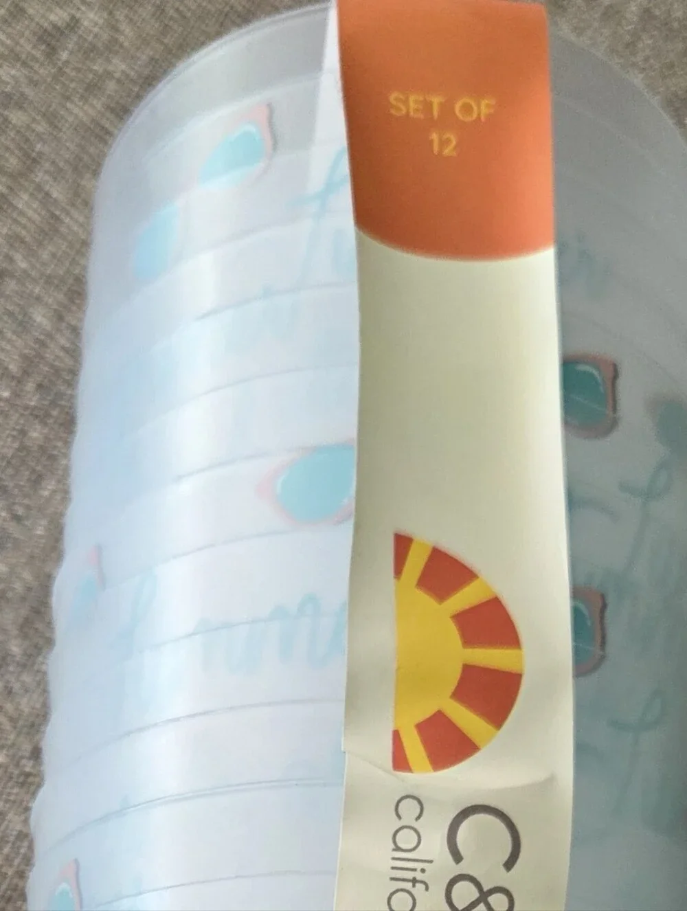 C&C California Frosted Tumblers with Teal and Pink Sunglasses Design